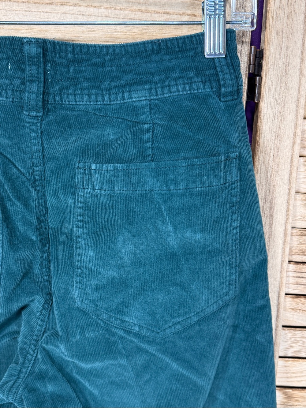 Faherty Women's Green Stretch Cord Wide Leg Pants high-rise fit sea moss size 26 - Picture 9 of 12